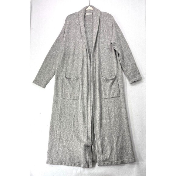 Marine Layer Cardigan Women L Quinn Duster Cardigan Frost Grey Open Long Soft - Picture 1 of 12